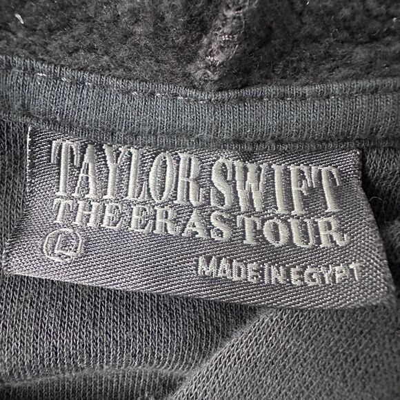Taylor Swift The Eras Tour Hoodie Mens Large Black Drawstring Oversized Official - Picture 5 of 11